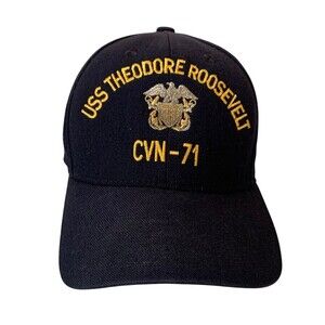 USS Theodore Roosevelt CVN-71 Hat Cap Adult Mens Adjustable Snapback-Made in USA